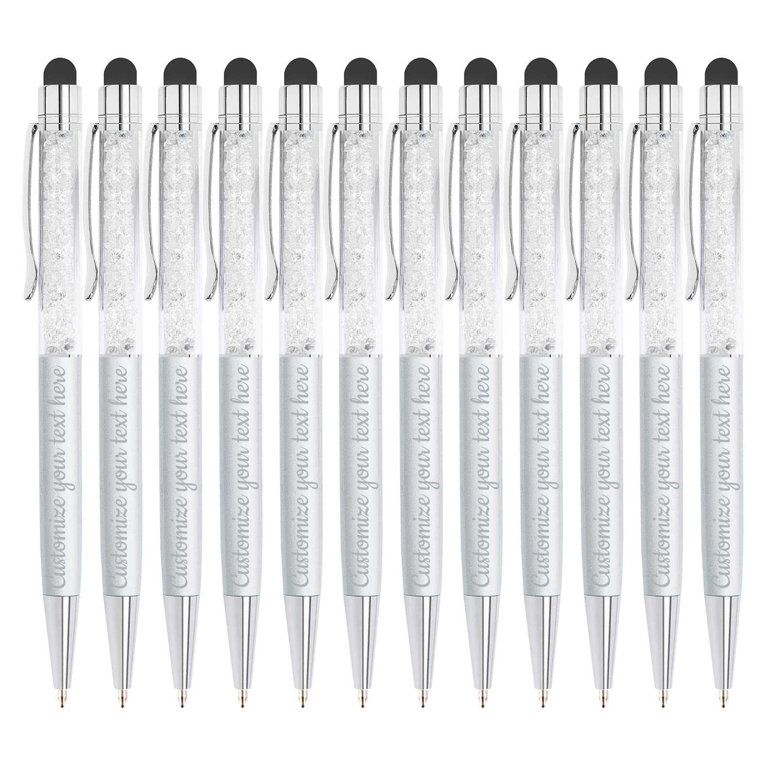 Custom Engraved Ballpoint Pens Bulk - Personalized Name & Message Stylus Pen for Business, Office, Graduation - Unique Christmas & Birthday Gifts for Men & Women | Perfect for Corporate Events, Wedding Favors & Employee Appreciation