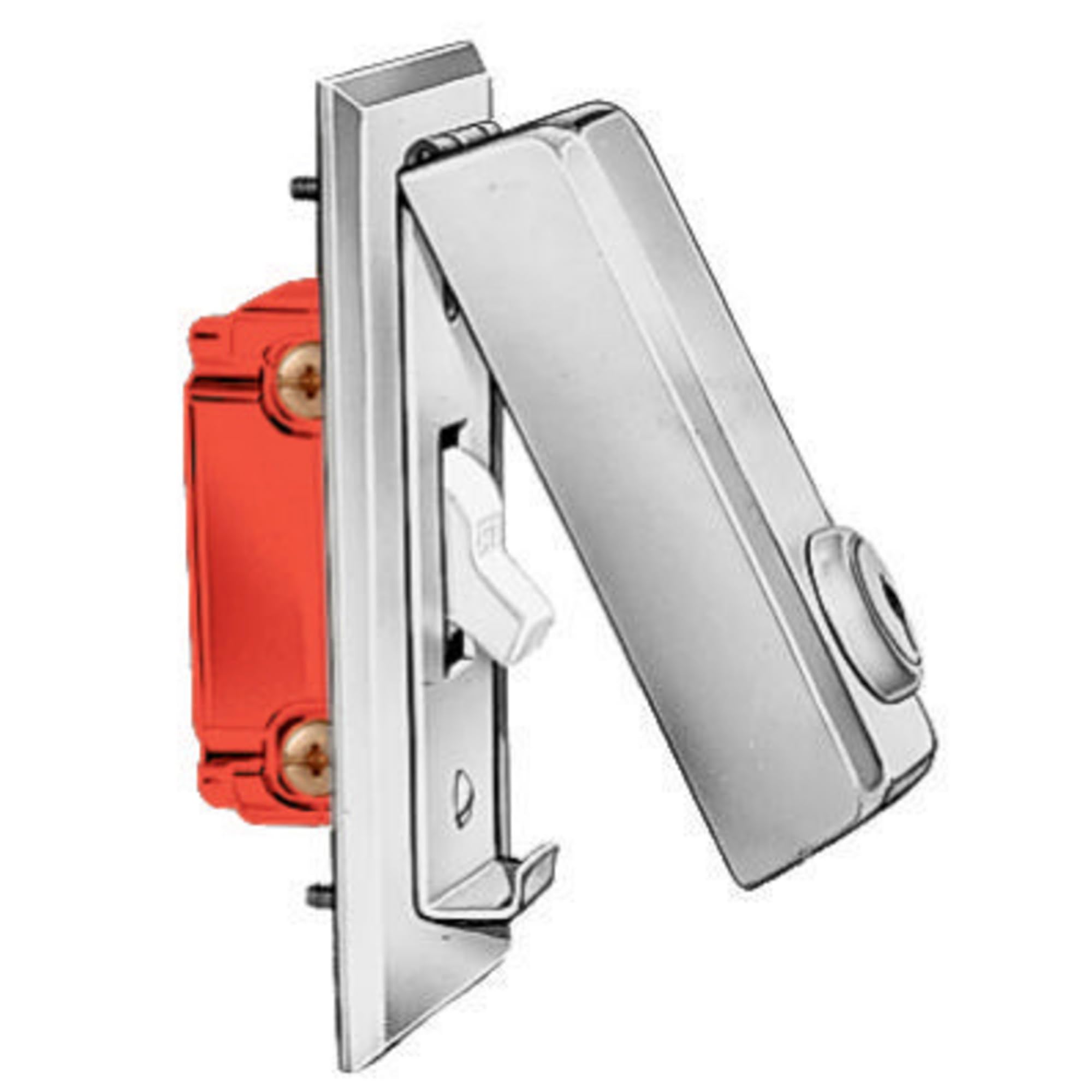 Hubbell HBL96061DCH Brass Switch Locking Cover, Dull Chrome Finish, Straight Keying, Secure Electrical Access for Commercial & Industrial Use