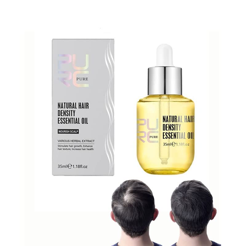 Purc Hair Growth Oil - Natural Ginger Essential Oil for Thicker & Faster Hair Growth - Hair Loss Treatment Serum for Men & Women - Perfect for Daily Scalp Massage & Nighttime Hair Care (1PC)