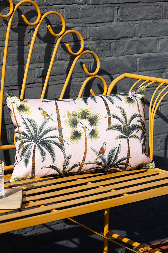 Palm Print Outdoor Cushion - Waterproof & UV Resistant Patio Furniture Cushion for Garden, Poolside, and Backyard Lounge Chairs - Perfect for Outdoor Relaxation and Sunbathing