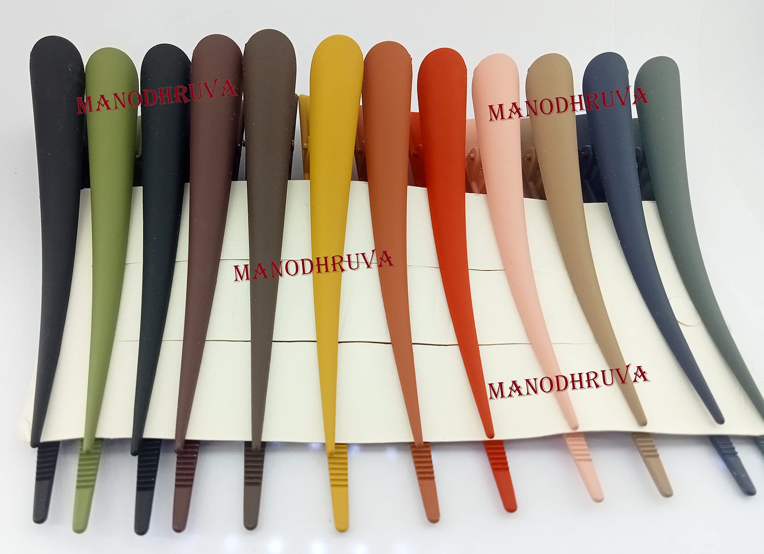 MANODHRUVA 6-Piece Colorful Alligator Hair Clips with Teeth - Long Strong Hold Hair Clips for Women & Girls (Pack of 6) - Perfect for School, Parties, and Everyday Hairstyles