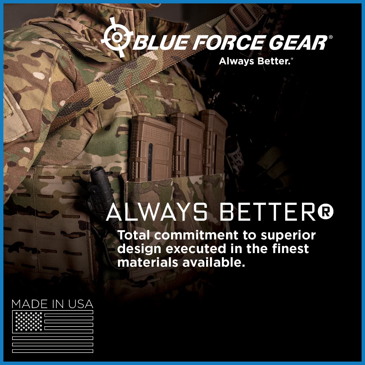 Blue Force Gear MOLLE Single Stack Magazine Pouch - Stackable Airsoft Magazines Holder (3 x 6 Inches) - Tactical Gear for Airsoft, Hunting & Outdoor Adventures