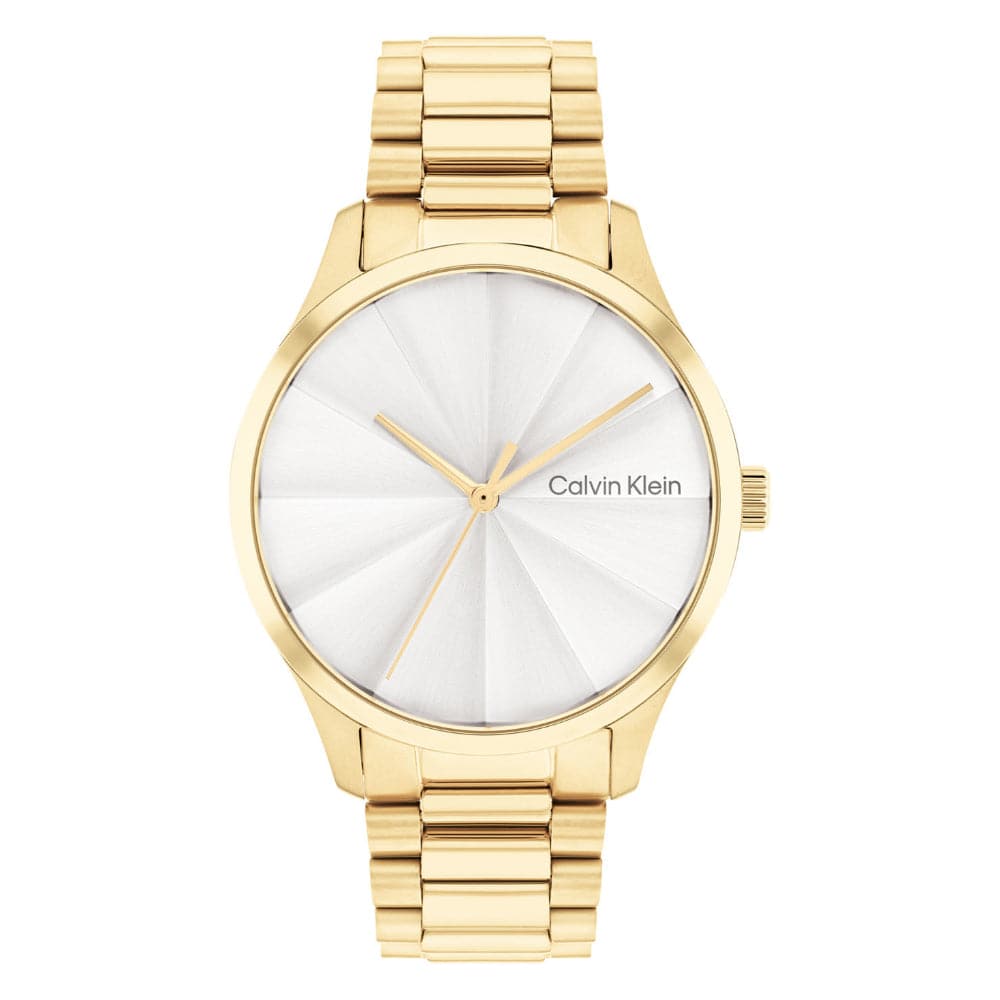 Calvin Klein Women's Watch with Silver Dial & Gold Stainless Steel Strap - Model 25200232 | Elegant Fashion Accessory for Office, Party & Everyday Wear