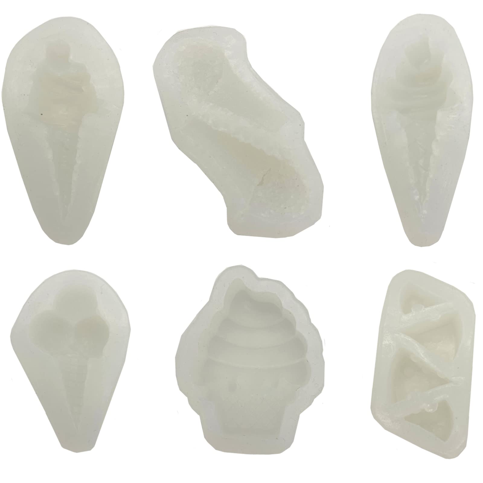 6 Pcs Silicone Ice Cream Cone Molds for Popsicles, Chocolate, Candy & Cake Decorating - Reusable Baking Tools for Summer Desserts, DIY Treats & Party Decorations