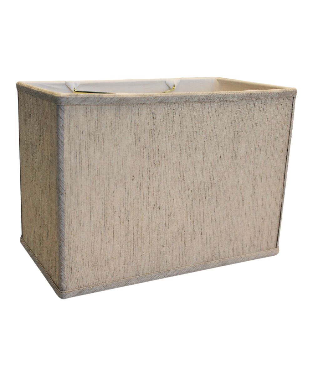 14W x 10H Rectangular Drum Lampshade - Softback Textured Oatmeal Fabric - Perfect for Bedroom, Living Room & Office Lighting Decor