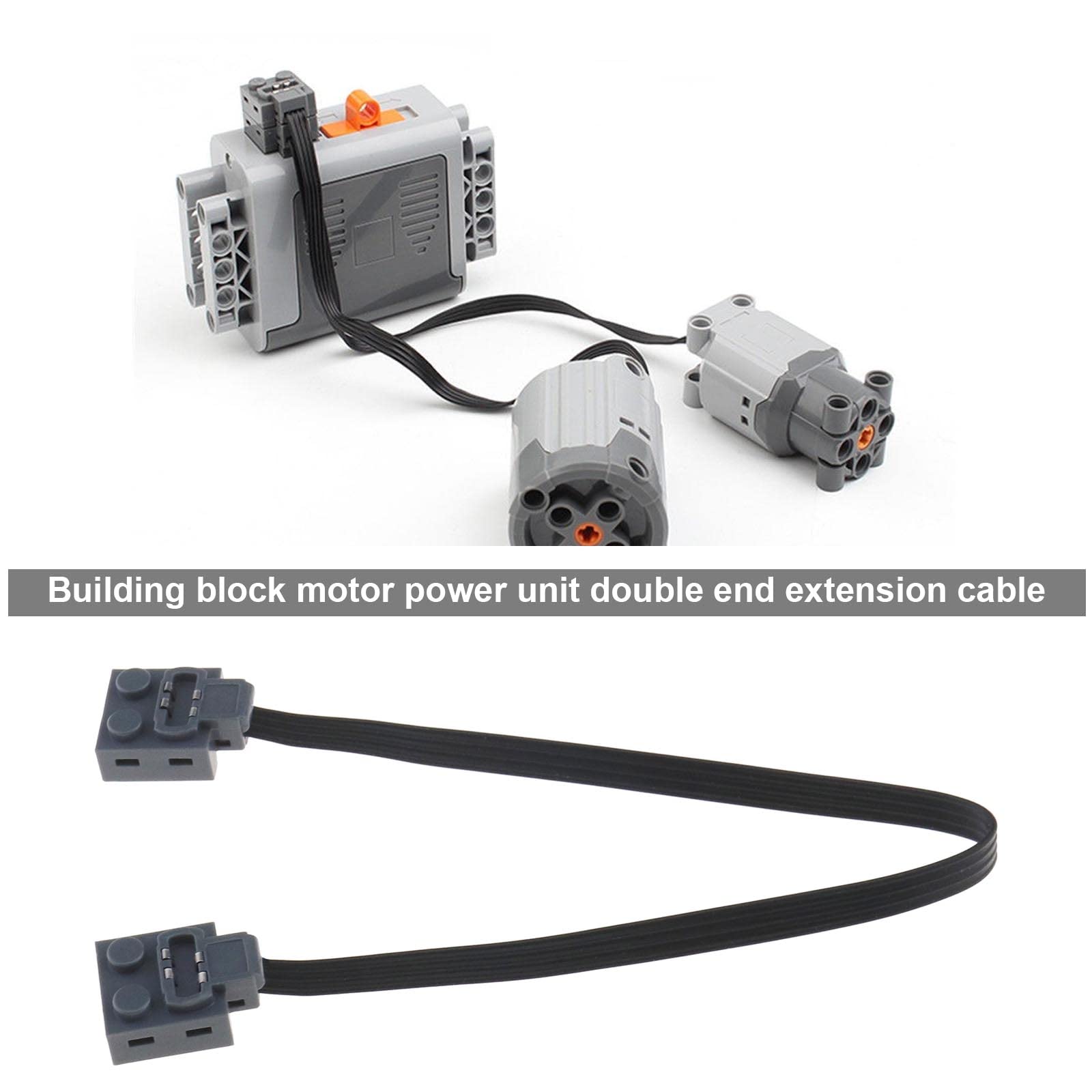 ECSiNG 2-Pack Extension Cables Compatible with Lego 8870 Light Switch 8869 Technic Power Functions - Building Block Toy Accessories for Kids & Adults - Perfect for DIY Lego Projects and Model Lighting