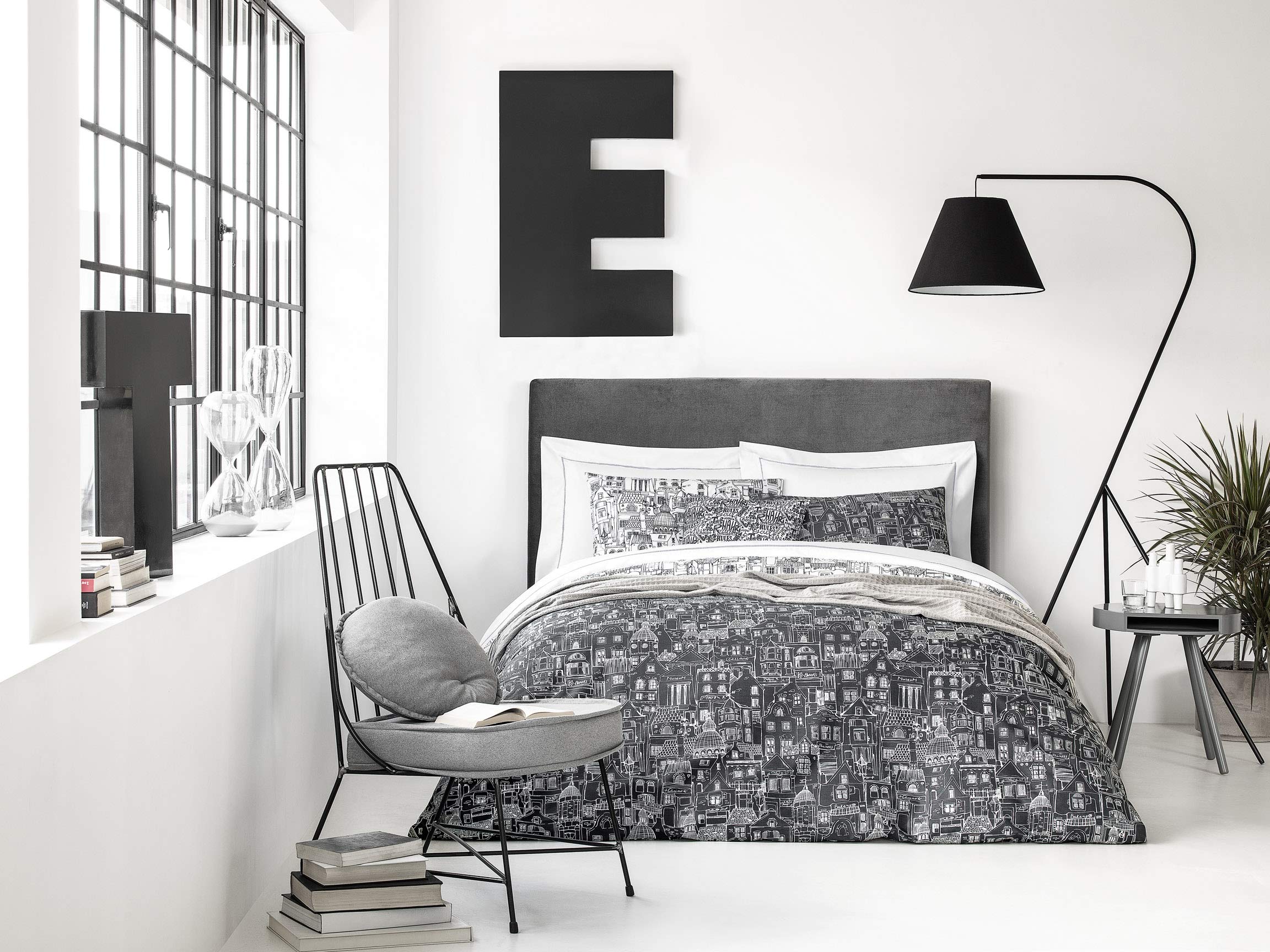 Premium 200 TC Cotton Sateen Duvet Cover Set for Kids - Single Size in Gray & White | Soft Bed Linen for Children's Room Decor & Comfortable Sleep