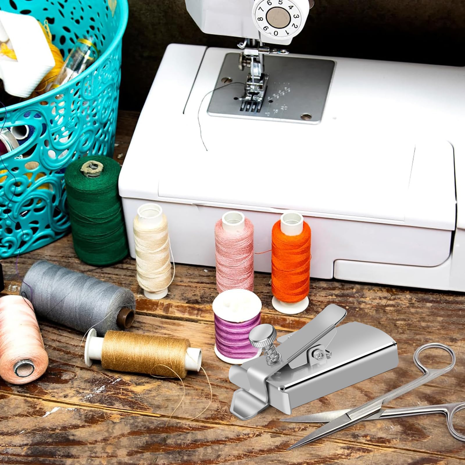 TIGARI Magnetic Seam Guide for Sewing Machine - Adjustable Magnetic Sewing Guide with Clip, Multifunctional Ruler & Hemmer Guide - Perfect for Walking Foot Sewing Machines, Quilting, Dressmaking & DIY Sewing Projects - Essential Sewing Supplies & Accessories