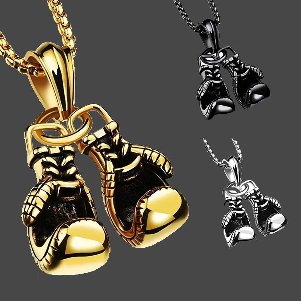 Boxing Glove Pendant Necklace - Durable Stainless Steel Boxing Jewelry for Men & Women - Perfect for Fighters, Boxing Fans & Sports Enthusiasts