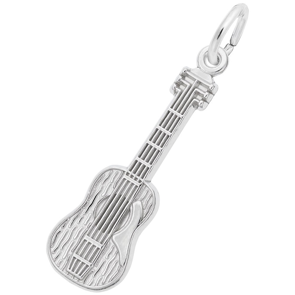 Guitar Charm Pendant - Sterling Silver Music Note Jewelry for Bracelets & Necklaces - Perfect for Musicians, Music Lovers & Gift Giving