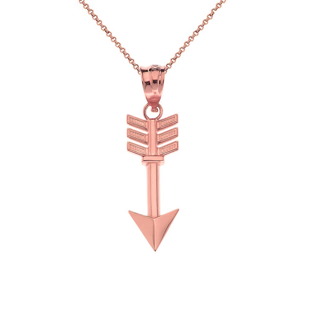 10K Gold Indian Arrowhead Arrow Charm Pendant Necklace for Women - Spiritual Jewelry Gift for Birthday, Anniversary & Everyday Wear