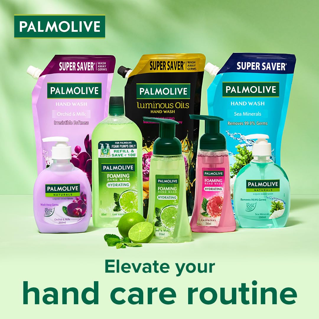 Palmolive Hydrating Foaming Hand Wash with Lime & Mint - 250ml Antibacterial Liquid Soap for Germ Removal - Refreshing Scent for Kitchen, Bathroom & Office Use