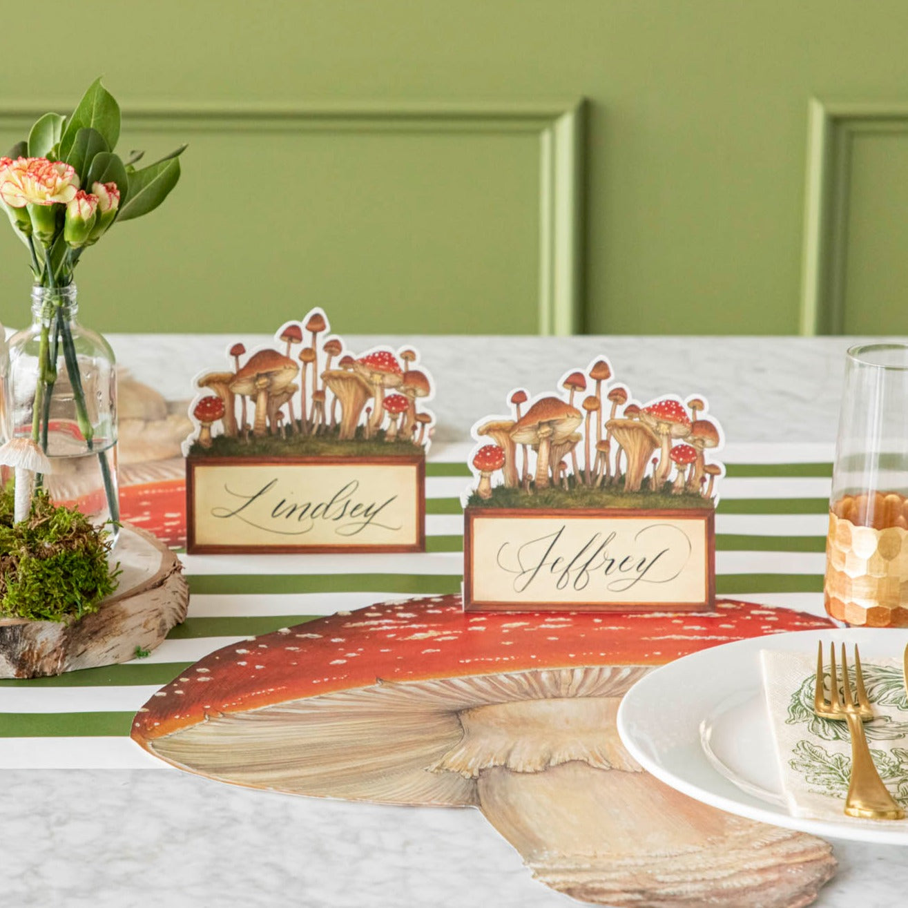 Eco-Friendly Die-Cut Mushroom Placemat for Dining Table - Perfect for Kitchen, Party, and Home Decor