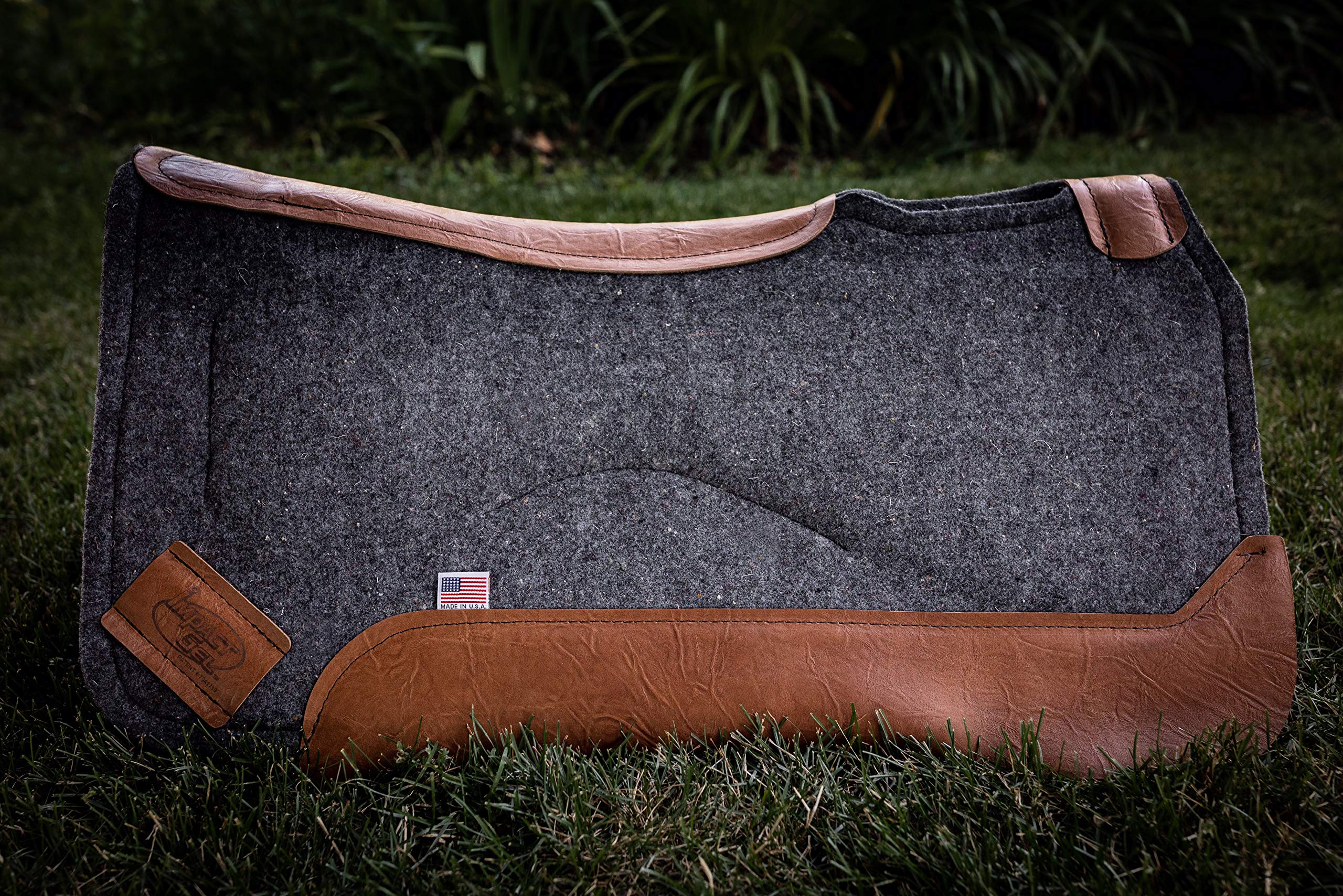 Impact Gel Contour Felt Saddle Pad for Horses - Shock Absorbing & Pressure Relief - Perfect for Trail Riding, Dressage & Jumping