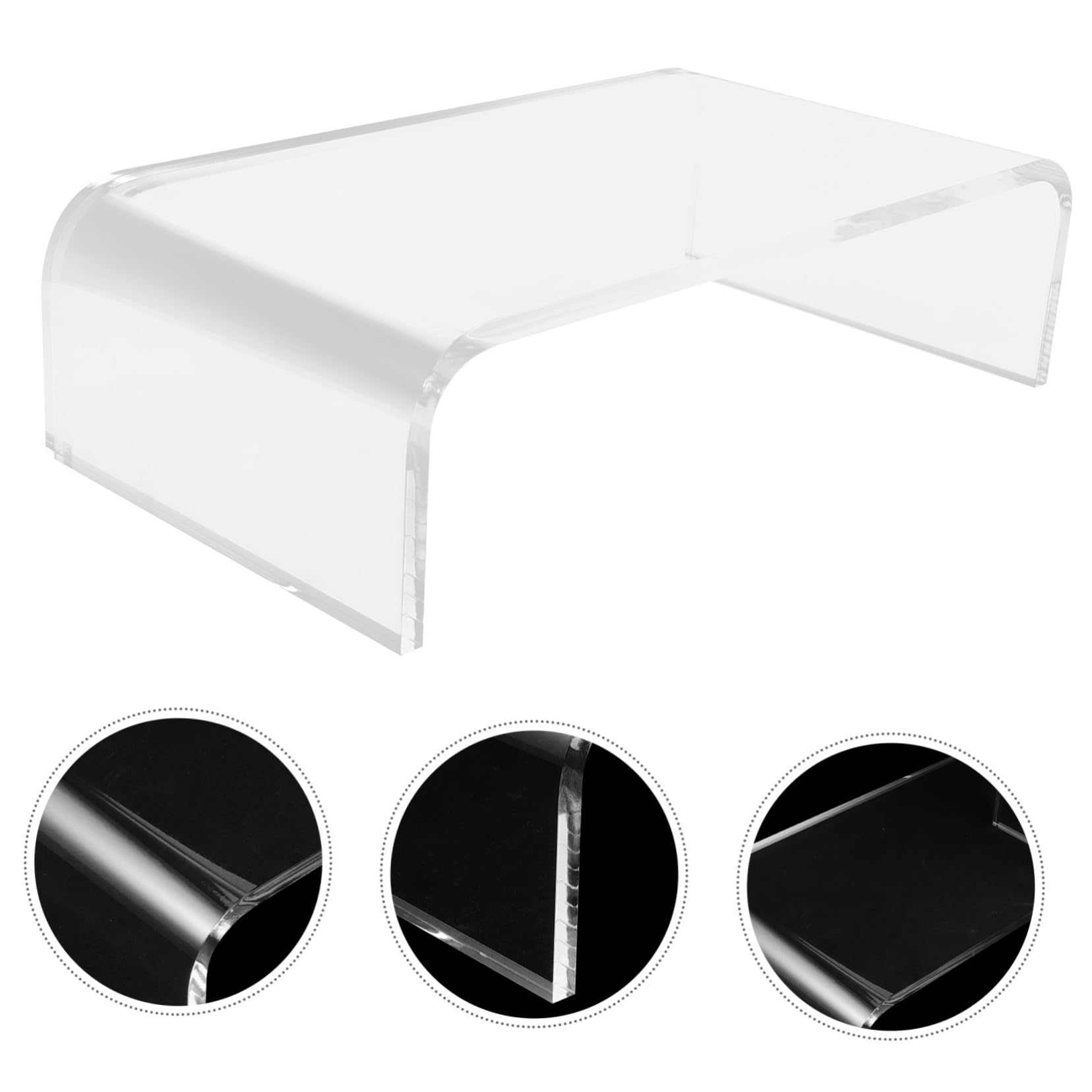 DIYEAH Clear Acrylic Computer Monitor Riser - Adjustable Laptop Stand, Printer Shelf, Screen Desk Organizer for Home Office, Gaming Setup, and Workspace Efficiency