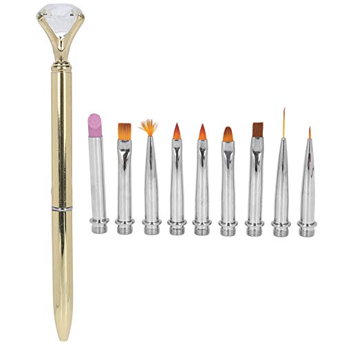 Professional Nail Art Brush Set - Dotting, Liner & Design Brushes for DIY Manicure, Gel Nails & Salon Use | Gold Replacement Heads for Home & Professional Nail Artists | Perfect for Nail Art Designs, French Tips & Detailed Painting