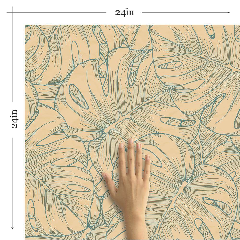Blue and Beige Floral Peel and Stick Removable Wallpaper - Self-Adhesive Decorative Wall Covering for Bedroom, Living Room, Nursery & Home Decor