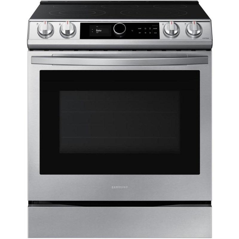 Open Box Samsung NE63T8711SS 30-Inch Wide 6.3 cu ft Slide-In Electric Range with Air Fry - Perfect for Modern Kitchens & Family Cooking