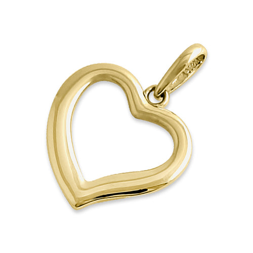 14K Yellow Gold Heart Pendant Necklace - Dainty Minimalist Jewelry for Women, Gift for Her, Valentine's Day, Anniversary, Birthday