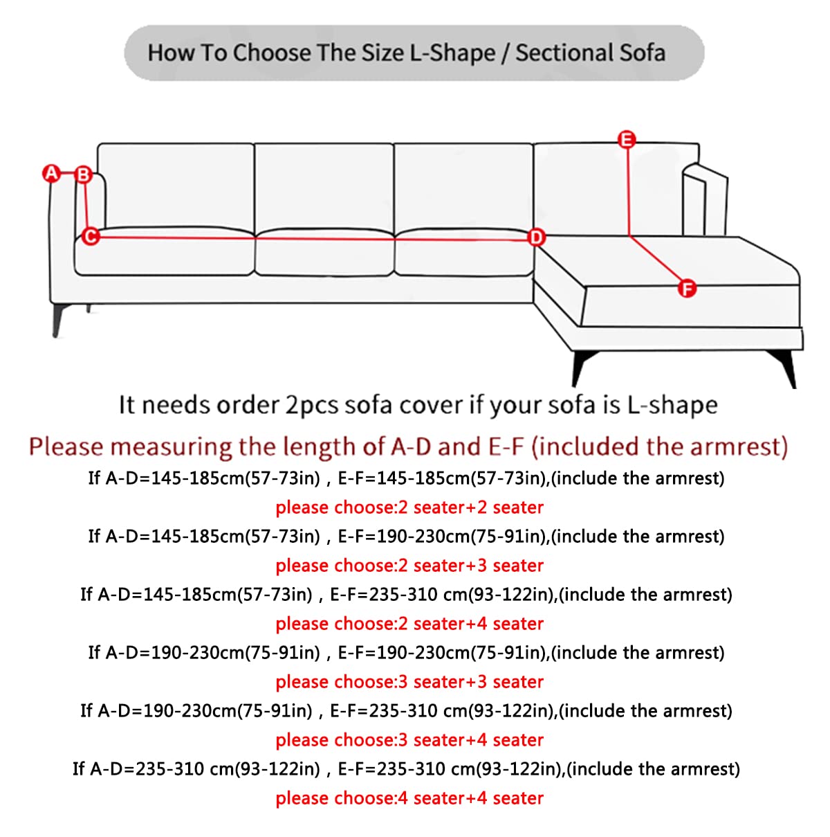 YOPOIY Elastic Jacquard L-Shaped Sofa Cover - Light Grey Universal Fit for 2+3 Seater Sectional Couches, Thickened All-Inclusive Corner Couch Protector | Home Decor & Living Room Furniture Protection