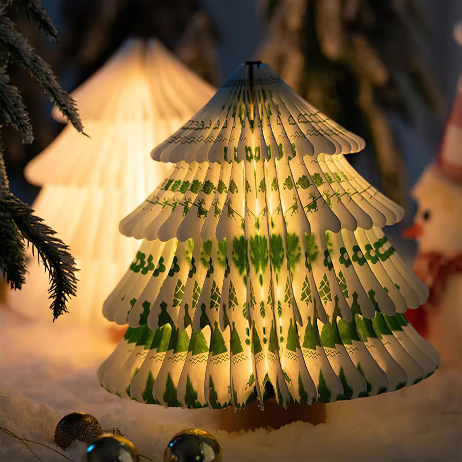Foldable Christmas Tree Table Lamp - Portable Holiday Decor for Home, Office & Party | Perfect for Festive Lighting & Seasonal Ambiance