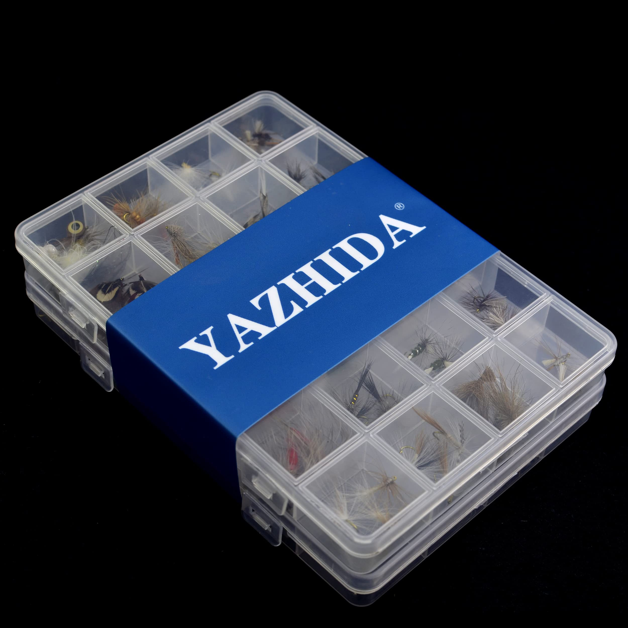 Premium Fly Fishing Flies Kit with Fly Box - Assorted Nymphs, Dry Flies, Wet Flies & Streamers - Realistic Hand-Tied Flies for Trout, Bass & Salmon Fishing