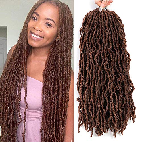 18 Inch Soft Locs Crochet Hair Extensions - Curly Wavy Synthetic Braiding Hair for Dreads (1 Pack, #30) | Perfect for Protective Styles, Boho Looks & Natural Hair Care