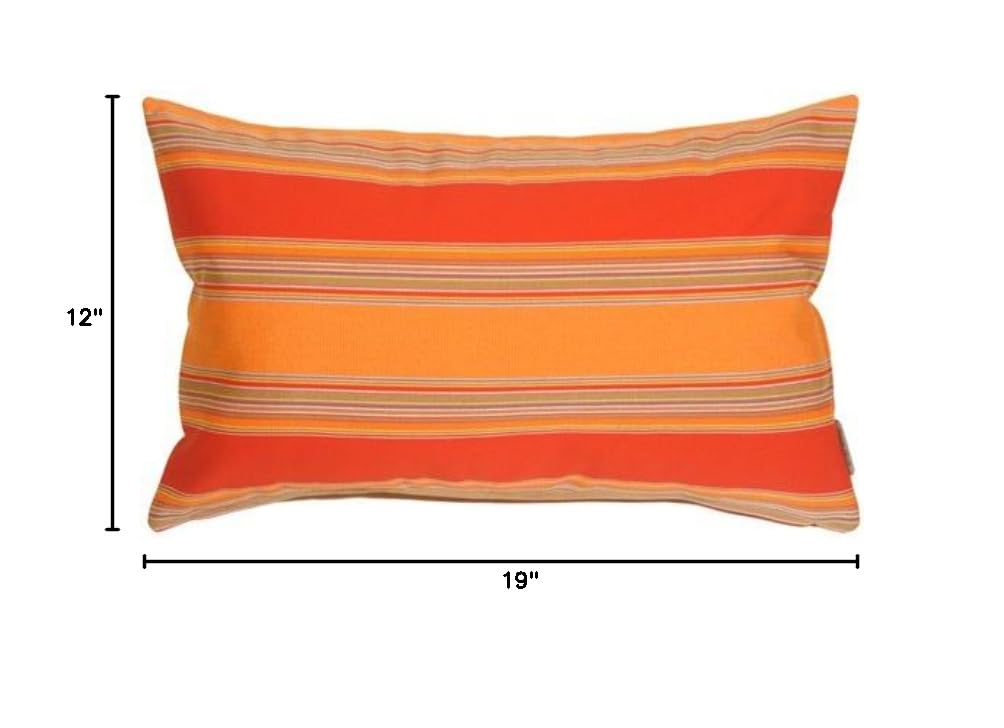 Sunbrella Outdoor Pillow Set of 2 - 12x19 Inch Waterproof Decorative Throw Pillows with Inserts, Bravada Salsa Pattern - Perfect for Patio Furniture, Porch Swing & Poolside Lounge Chairs