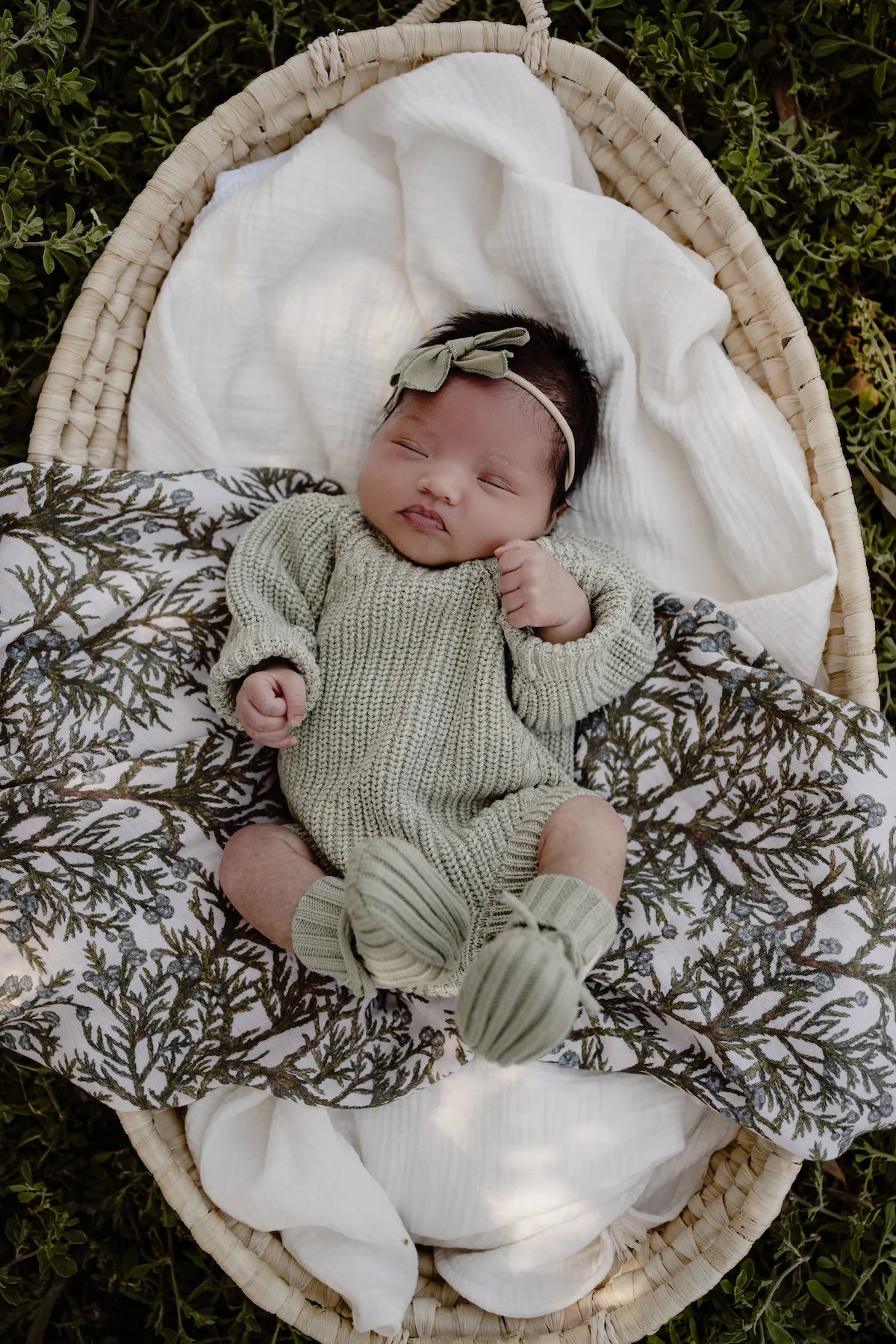 Organic Muslin Swaddle Blanket for Babies - Soft & Breathable Pop Ya Tot Juniper Design - Perfect for Swaddling, Nursing Cover & Stroller Blanket