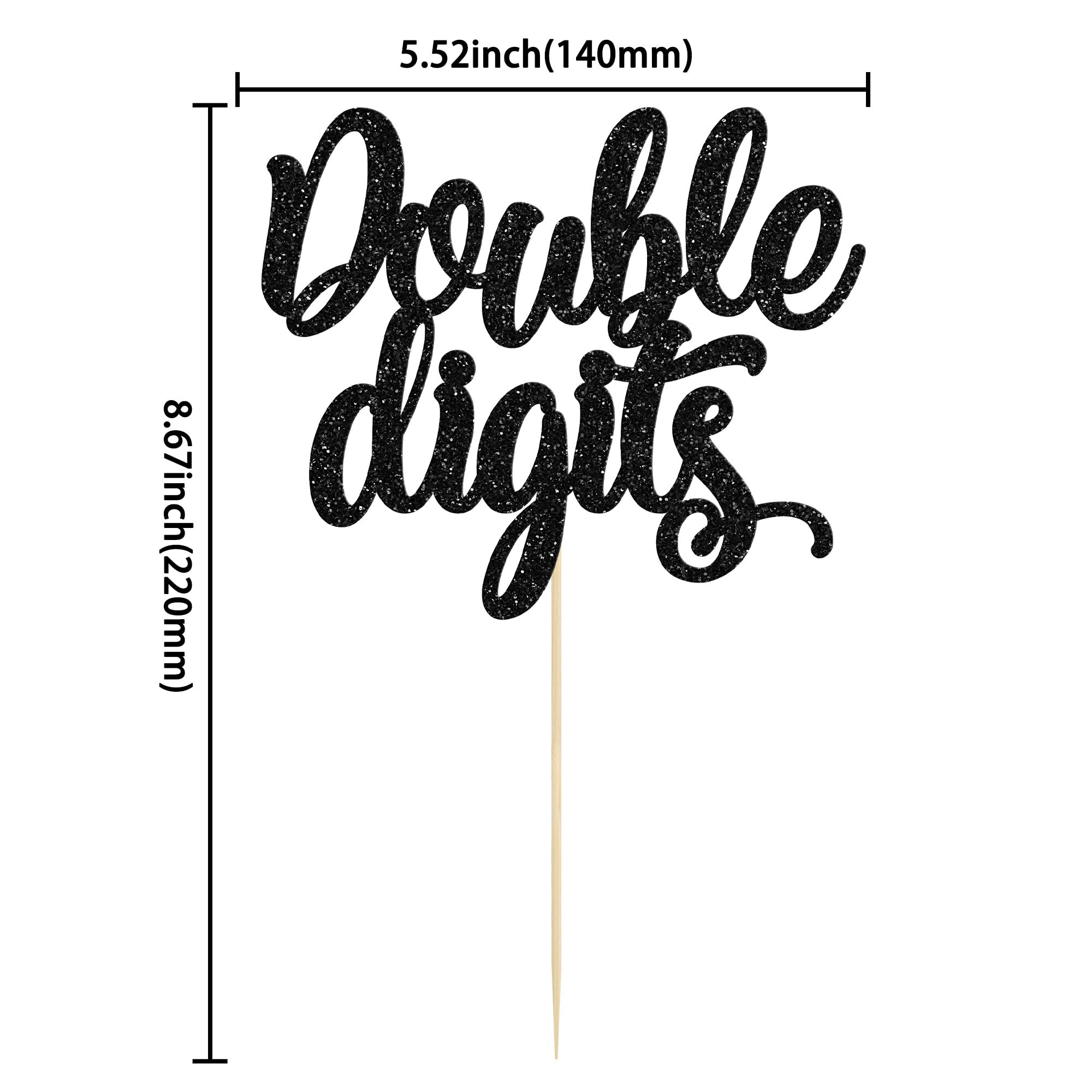 Gyufise 1 Pack Double Digits 10th Birthday Cake Topper - Black Glitter Number 10 Cake Decorations for Boys & Girls | Perfect for 10th Birthday Parties, Anniversary Celebrations & Milestone Cakes