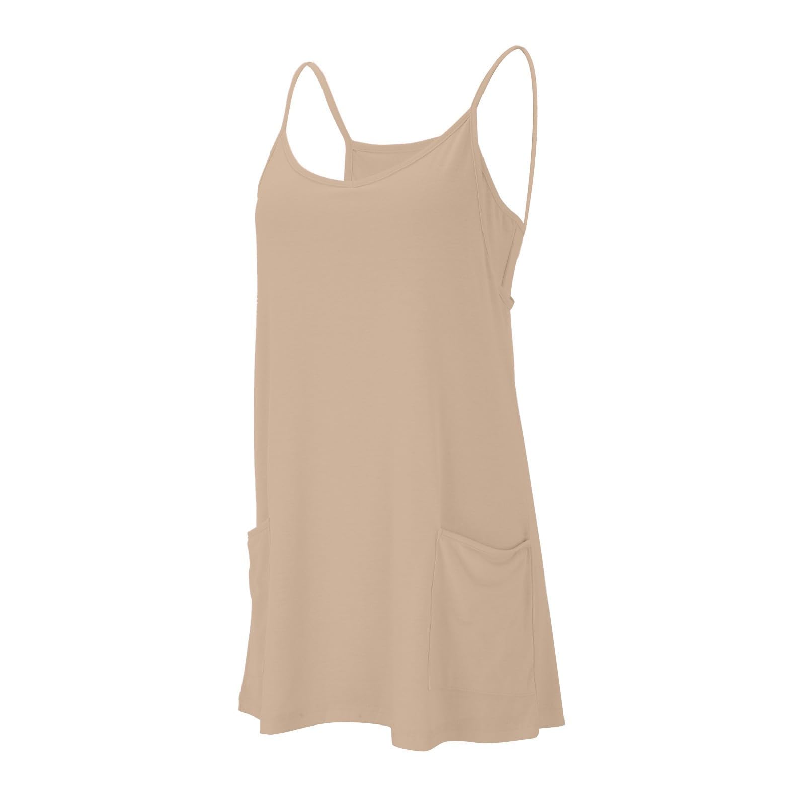 2024 Women's Summer Casual Rompers - Sleeveless Loose Spaghetti Strap Short Jumpsuits Overalls with Pockets | Trendy Outfits for Beach, Vacation & Daily Wear
