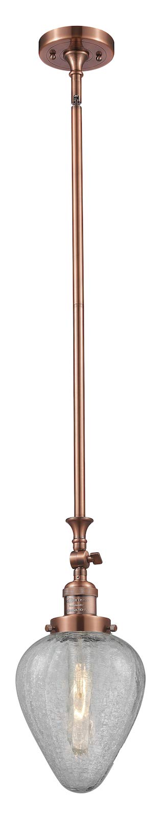 Vintage Copper Swivel Glass Mini Pendant Light - Heavy Duty Ceiling Fixture for Kitchen Island, Dining Room & Bedroom Lighting