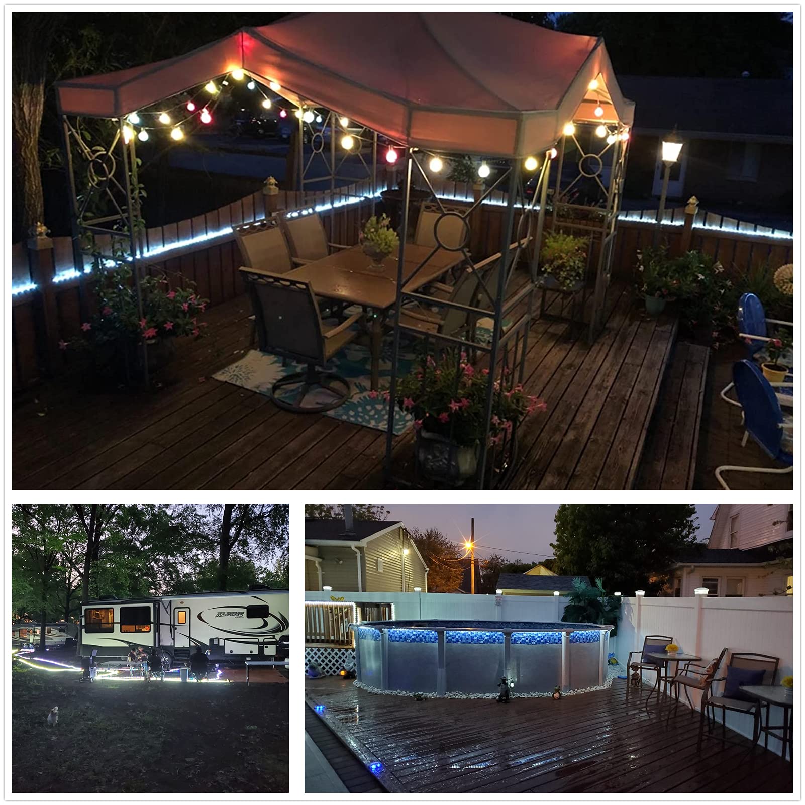 100ft Waterproof LED Rope Lights for Outdoor & Indoor Use - 110V Cold White String Lights for Eaves, Backyards, Garden, Deck & Christmas Decorations - Perfect for Patio Lighting, Holiday Displays & Landscape Accents