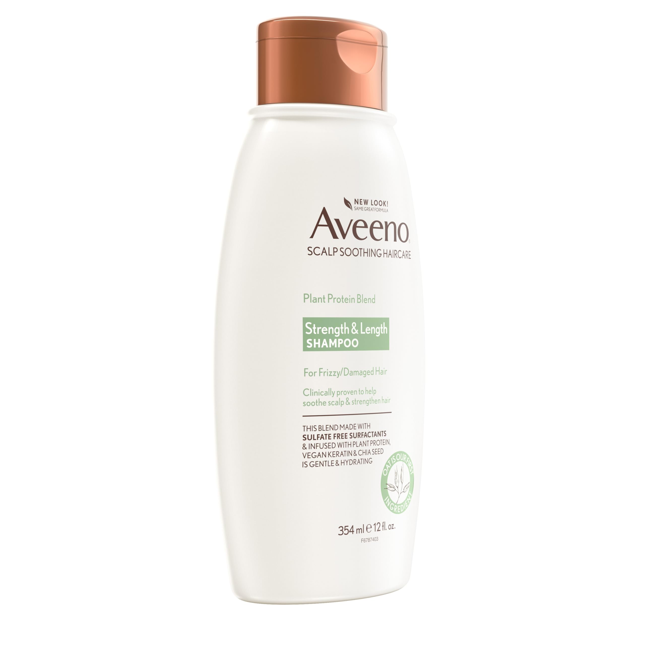Aveeno Plant Protein Blend Shampoo for Strong & Healthy Hair - 12 fl oz | Sulfate-Free Hair Care for Daily Use at Home & Salon | Nourishing Formula for Damaged Hair Repair & Volume Boost