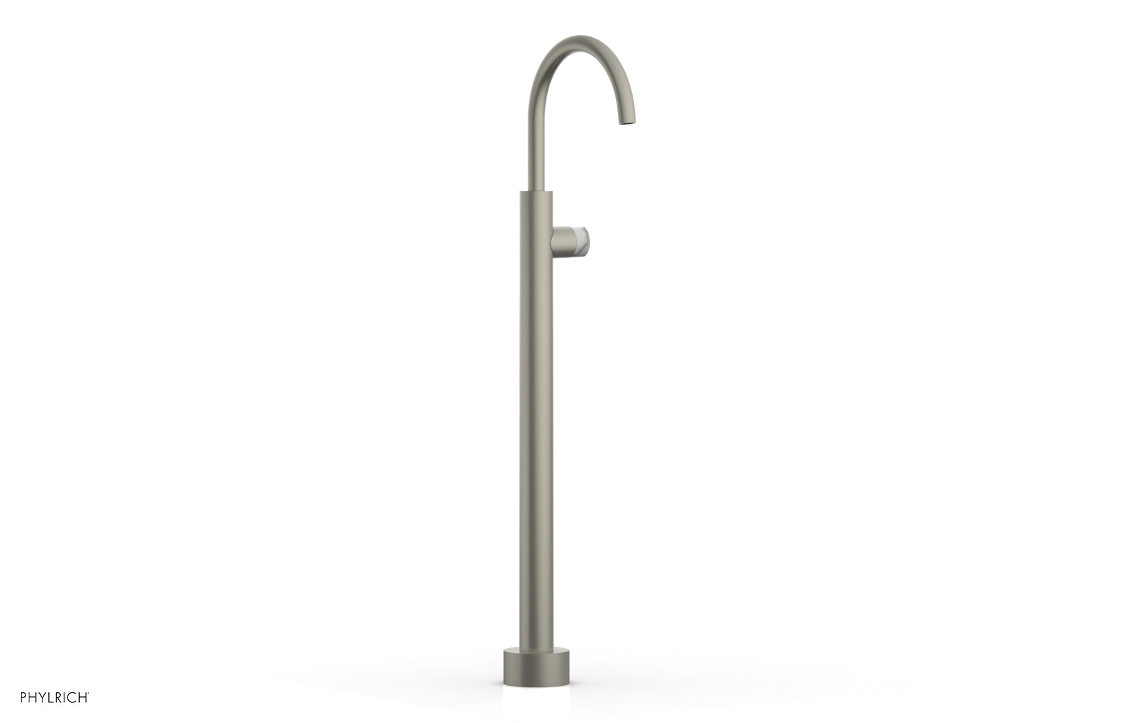 Premium BASIC II Tall Floor Mount Tub Filler with Elegant Marble Handle (Model 230 47 02) - Perfect for Luxury Bathroom Renovations and Spa-Like Bathtub Experiences