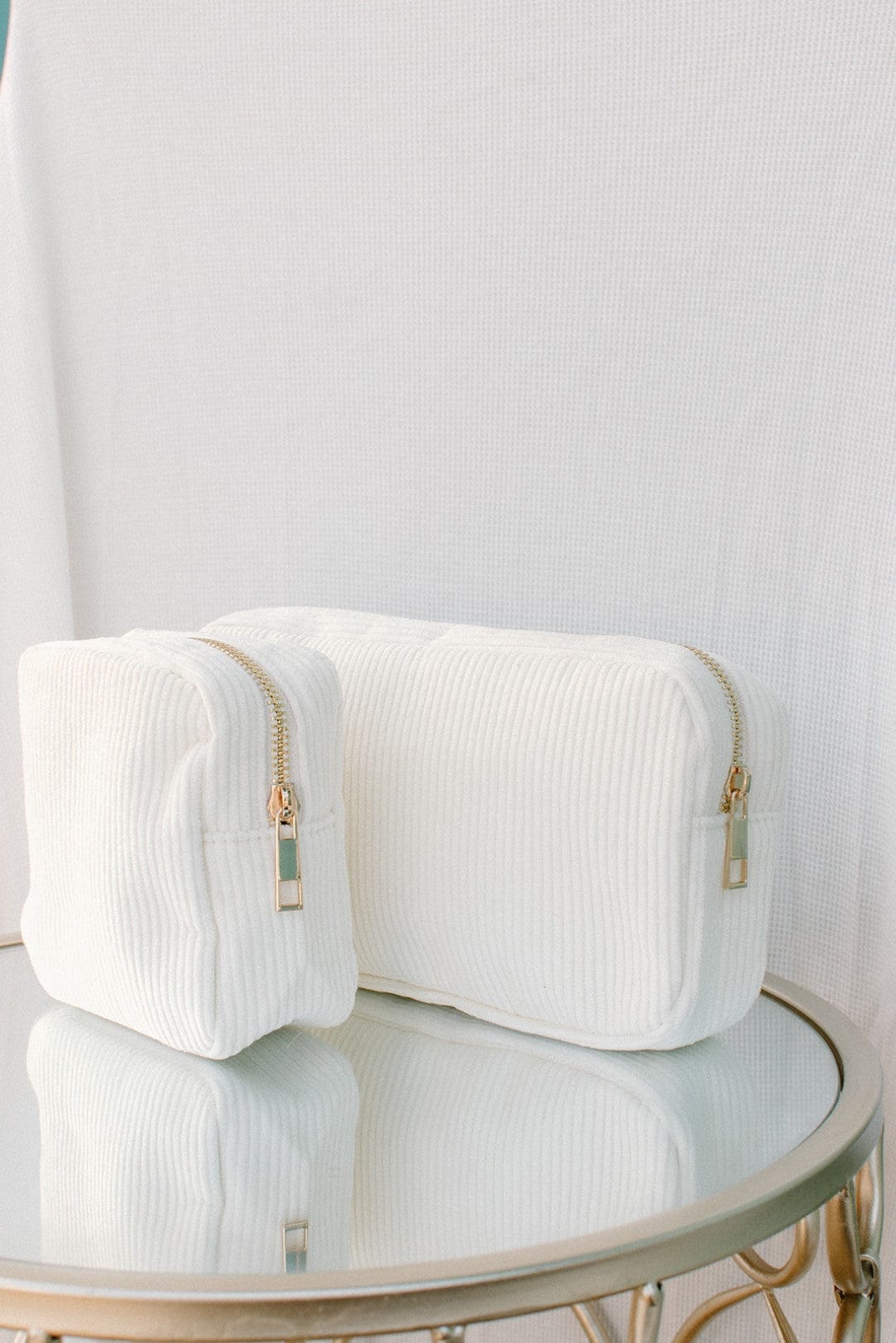 Mini Cream Makeup Bag for Travel & Cosmetics - Portable Small Cosmetic Pouch for Women, Girls | Perfect for Everyday Use, Gym, Vacation & Gift Giving