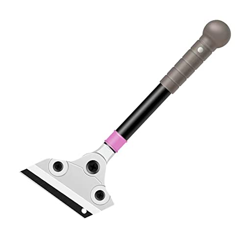 HyPROM 12-Inch Heavy Duty Razor Blade Scraper with Rotatable Head - 4-Inch Wide Glass Scraper Tool with 10 Replacement Blades for Aquarium, Cooktop, Windows - Perfect for Home Cleaning, DIY Projects & Professional Use