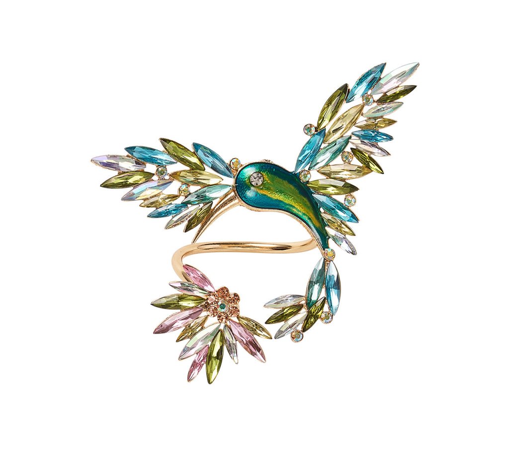 Elegant Hummingbird Napkin Rings Set of 4 - Colorful Decorative Tableware for Weddings, Parties & Holiday Dining - Gift Box Included