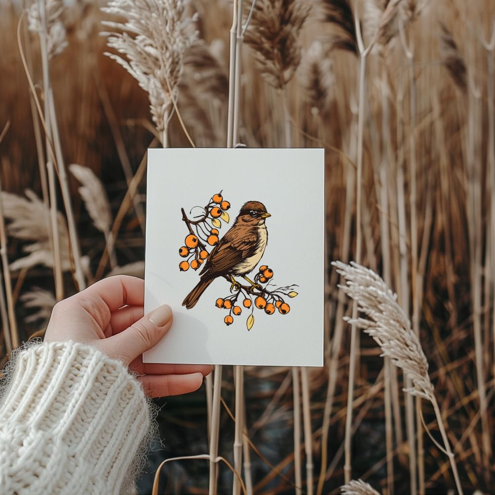 Autumn Bird & Maple Leaf EVA Rubber Stamp Set - 7.09x8.66 Inch DIY Embossing Stamps for Scrapbooking, Card Making, Paper Crafts - Perfect for Fall Decorations, Wedding Invitations, and Seasonal Greeting Cards