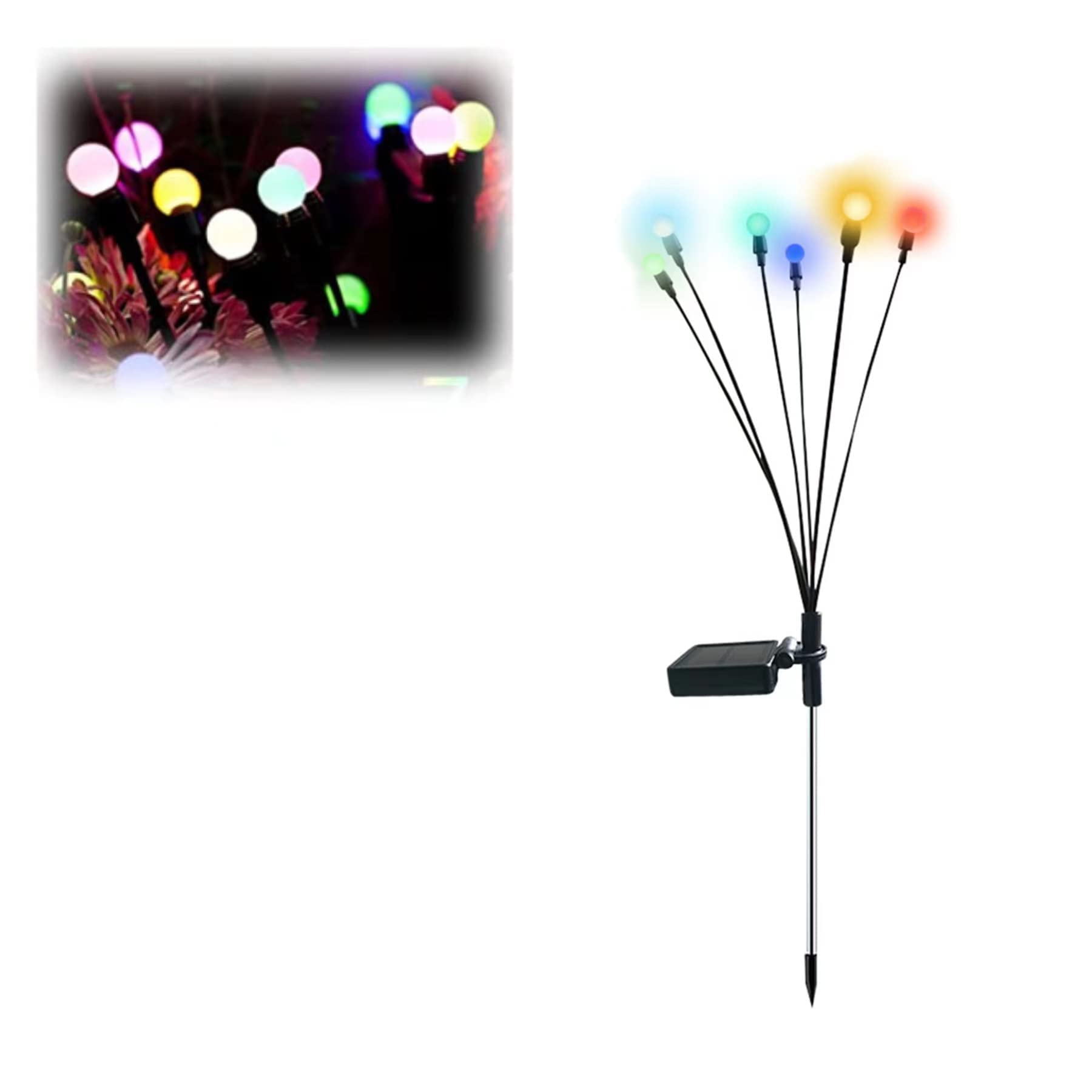 Solar Powered Firefly Lights Outdoor Waterproof - Solar Starburst Swaying Garden Lights for Patio, Lawn & Backyard Decoration (1PC, Color Changing) - Perfect for Garden Pathways, Wedding Decor & Landscape Lighting