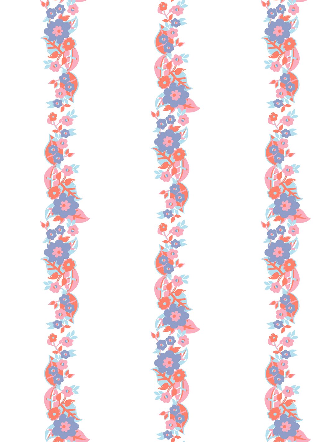 Barbie™ Floral Stripe Wallpaper - Violet Melon Design | Perfect for Nursery, Bedroom & Home Decor