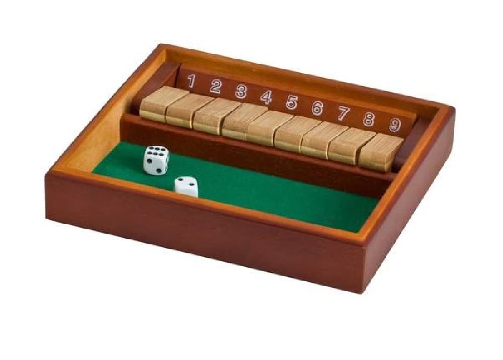 CHH Shut The Box 木质桌面游戏 - 经典策略骰子游戏，适合家庭聚会、酒吧娱乐和儿童益智