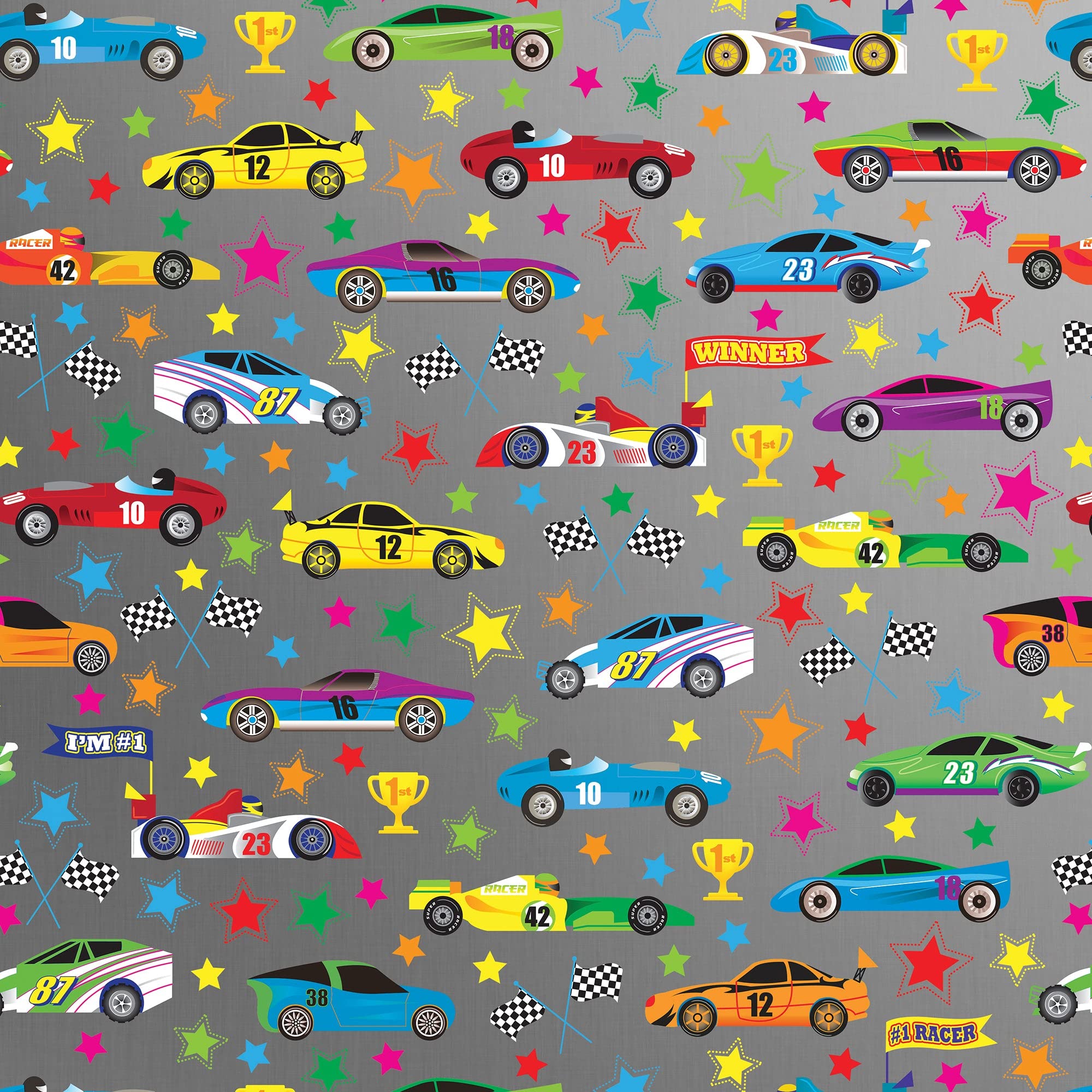 Jillson Roberts Bulk Gift Wrap - 833 Feet x 30 Inches Racer Design Everyday Wrapping Paper for Holidays, Birthdays & Parties | Premium Gift Wrapping Supplies for Retail Stores & Home Use