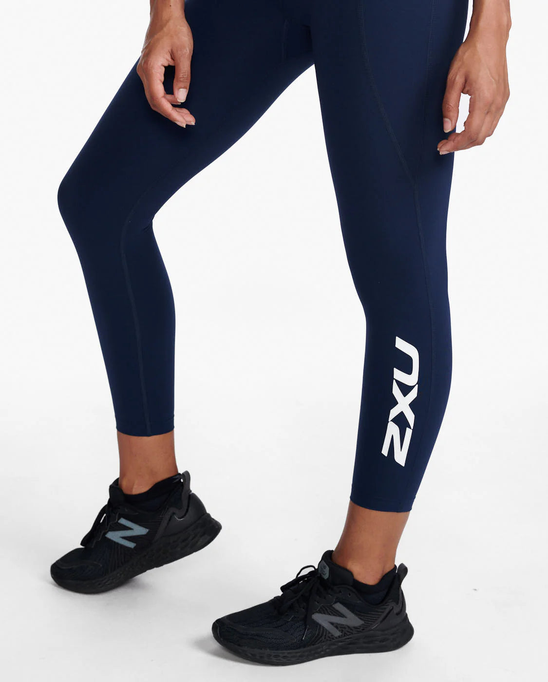 Form Stash High Rise Compression 7/8 Leggings 2.0 - Midnight Black | Workout, Yoga & Running Activewear for Women