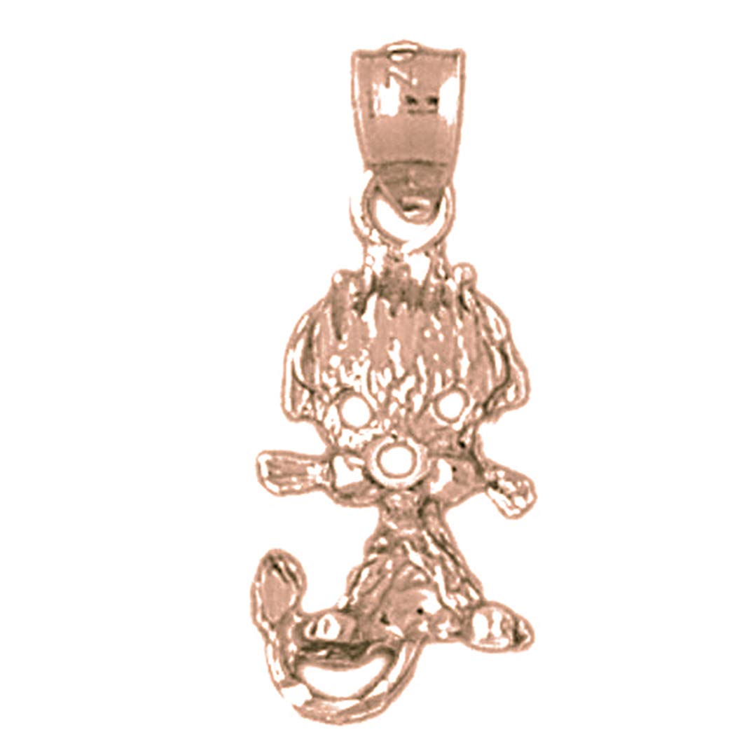14K Rose Gold Poodle Dog Pendant Necklace - 23mm Handmade Jewelry for Women, Gift for Dog Lovers, Perfect for Valentine's Day & Anniversary Gifts