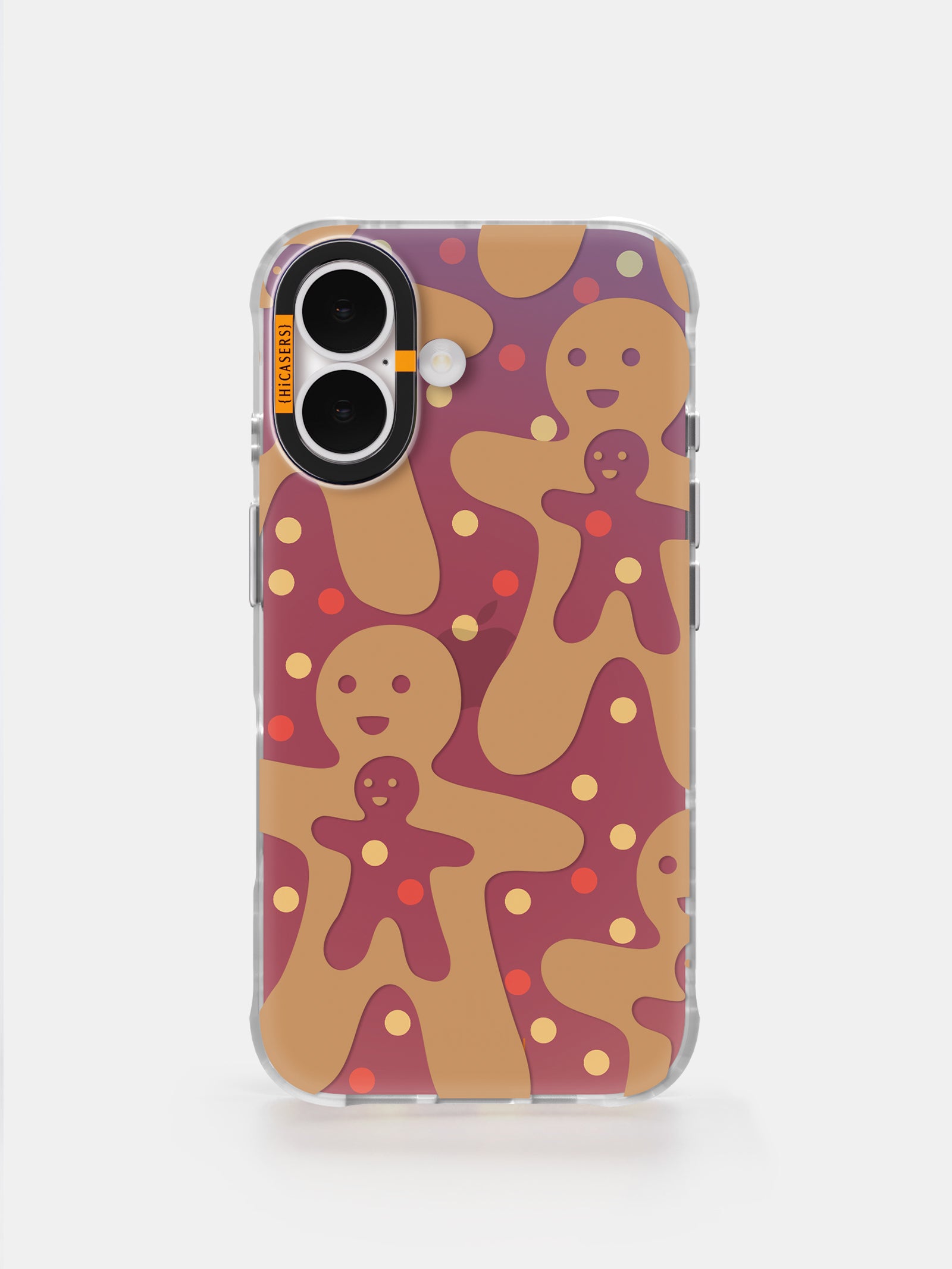 Hollowed Gingerbread Man Pattern Iridescent Phone Case - Red | Christmas Holiday Gift, Party Decor, Festive Accessory for iPhone & Samsung