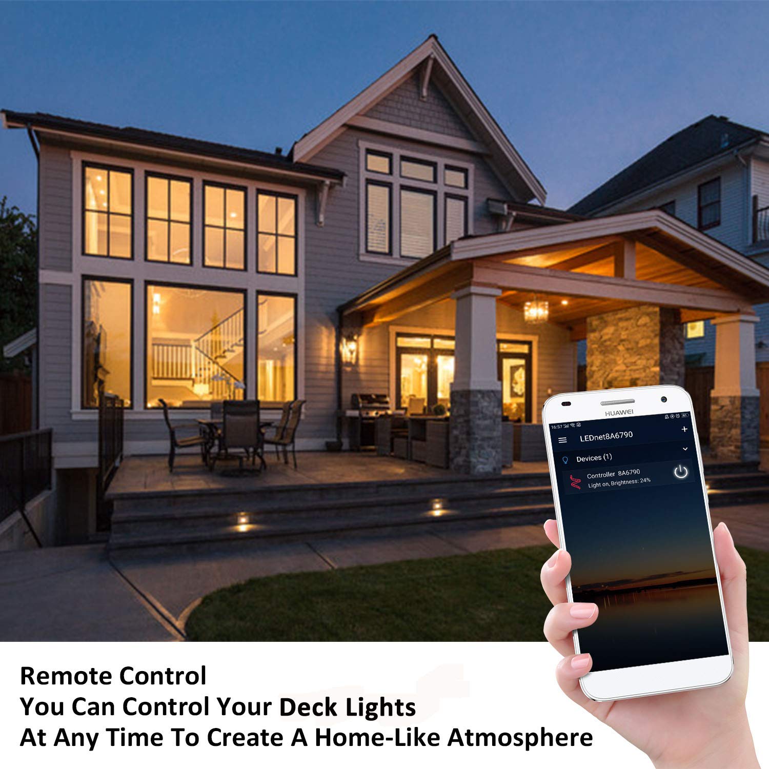 10 Pack Smart WiFi LED Deck Lights - Multi Color Outdoor IP67 Waterproof In-Ground Lighting - APP & Voice Control with Alexa & Google Home - Perfect for Patio, Garden, Pathway & Poolside Lighting