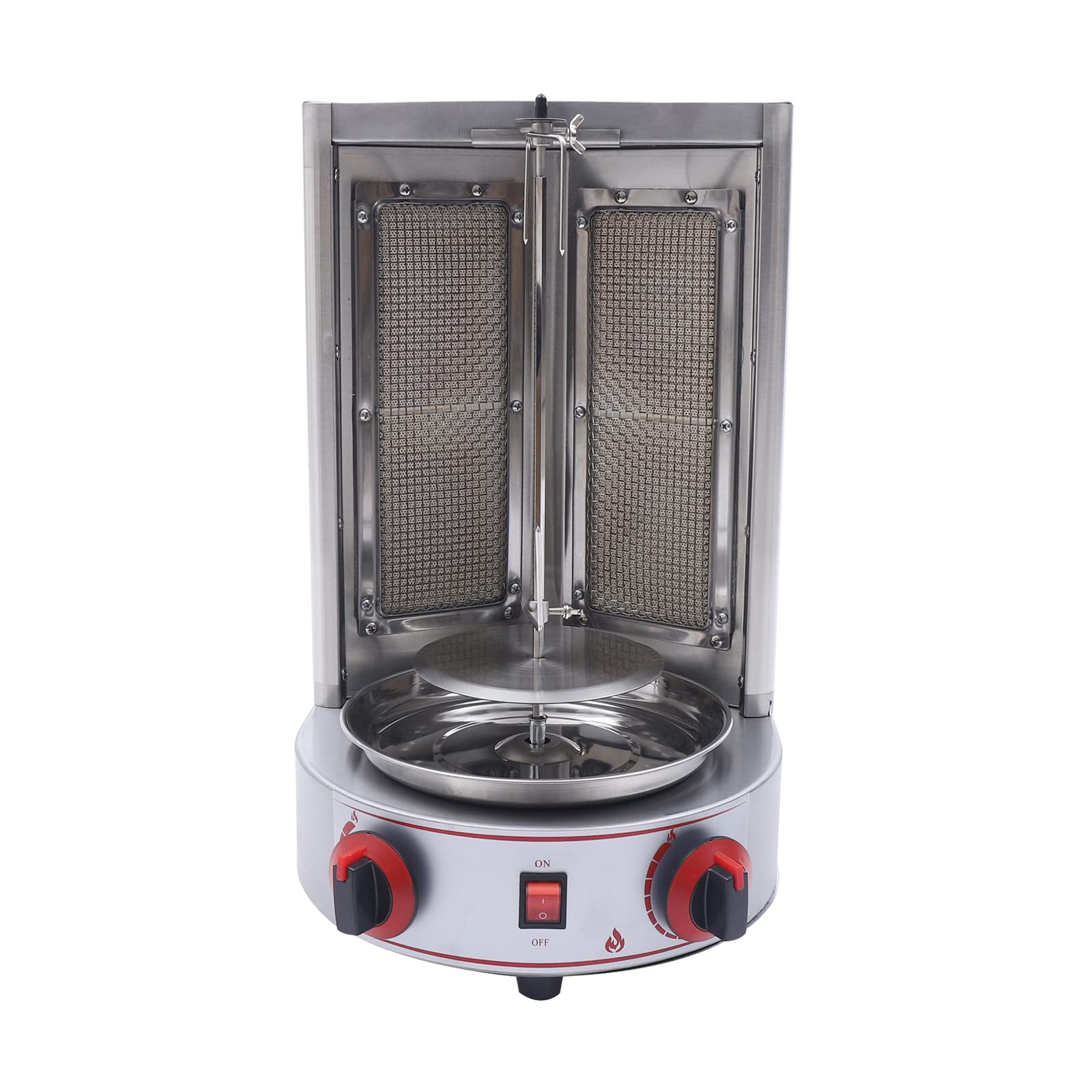 Commercial YIYIBYUS Shawarma Grill Machine - Gas Vertical Broiler Rotisserie for Doner Kebab & Gyro Cooking | Includes Gas Pipe | Perfect for Restaurants, Food Trucks & Catering Businesses
