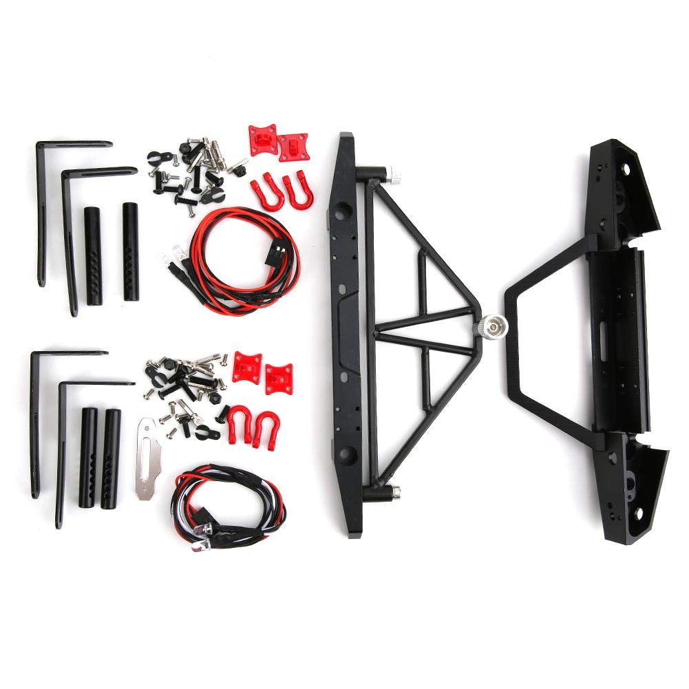 Tbest Heavy-Duty Metal RC Bumper for SCX10 90046 1/10 Scale RC Cars - Front & Rear Bumper Bar with Mounts - Durable Off-Road Accessory for Crawler & Trail Driving