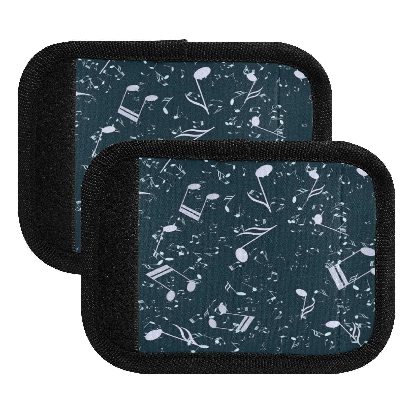 2-Pack Music Note Luggage Handle Wraps - Detachable Travel Bag Handle Covers for Suitcases, Baby Strollers & Carriages | Durable Suitcase Tags & Travel Accessories | Perfect for Airport Identification & Family Vacation Organization